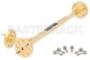 WR-10 Waveguide 20 dB Broadwall Coupler, UG-387/U-Mod Round Cover Flange, E-Plane Coupled Port, 75 GHz to 110 GHz, Brass Copper