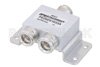 2 Way 4.1/9.5 Mini DIN Power Divider from 617 MHz to 2.7 GHz Rated at 30 Watts