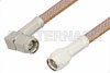 SMA Male to SMA Male Right Angle Cable Using RG400 Coax