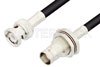 BNC Male to BNC Female Bulkhead Cable Using 75 Ohm RG59 Coax, RoHS