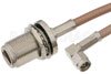 SMA Male Right Angle to N Female Bulkhead Cable Using RG400 Coax