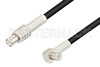 MCX Plug to MCX Plug Right Angle Cable Using RG174 Coax, RoHS