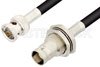 75 Ohm BNC Male to 75 Ohm BNC Female Bulkhead Cable Using 75 Ohm RG59 Coax, RoHS