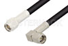 SMA Male to SMA Male Right Angle Cable Using RG58 Coax, RoHS