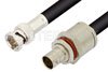 75 Ohm BNC Male to 75 Ohm BNC Female Bulkhead Cable Using 75 Ohm RG6 Coax, RoHS