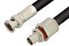 75 Ohm BNC Male to 75 Ohm BNC Female Bulkhead Cable Using 75 Ohm RG11 Coax, RoHS