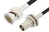 75 Ohm BNC Male to 75 Ohm BNC Female Bulkhead Cable Using 75 Ohm PE-B150 Coax