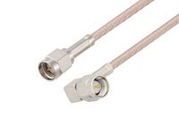 SMA Male to SMA Male Right Angle Cable Using RG316-DS Coax