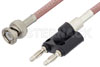 BNC Male to Banana Plug Cable 12 Inch Length Using RG142 Coax