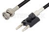 BNC Male to Banana Plug Cable 12 Inch Length Using RG223 Coax