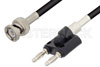 BNC Male to Banana Plug Cable 24 Inch Length Using RG223 Coax