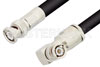 BNC Male to BNC Male Right Angle Cable Using RG213 Coax, RoHS