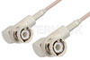 BNC Male Right Angle to BNC Male Right Angle Cable Using 75 Ohm RG179 Coax