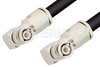 BNC Male Right Angle to BNC Male Right Angle Cable Using RG8 Coax, RoHS