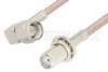 SMA Male Right Angle to SMA Female Bulkhead Cable Using 75 Ohm RG179 Coax