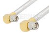 SMA Male Right Angle to SMA Male Right Angle Cable Using PE-SR401FL Coax, RoHS
