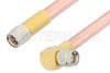 SMA Male to SMA Male Right Angle Cable Using RG401 Coax, RoHS