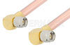 SMA Male Right Angle to SMA Male Right Angle Cable Using RG401 Coax, RoHS