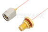 SMA Male to SMA Female Bulkhead Cable Using PE-020SR Coax, RoHS