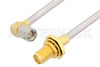 SMA Male Right Angle to SMA Female Bulkhead Cable Using PE-SR402AL Coax
