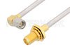 SMA Male Right Angle to SMA Female Bulkhead Cable Using PE-SR402AL Coax