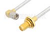 SMA Male Right Angle to SMA Female Bulkhead Cable Using PE-SR402FL Coax