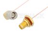 SMA Male Right Angle to SMA Female Bulkhead Cable Using PE-020SR Coax