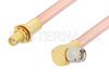 SMA Male Right Angle to SMA Female Bulkhead Cable Using RG401 Coax, RoHS