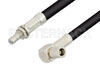 SMB Plug Right Angle to SMB Jack Bulkhead Cable Using RG58 Coax