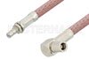 SMB Plug Right Angle to SMB Jack Bulkhead Cable Using RG142 Coax