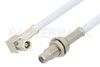 SMC Plug Right Angle to SMC Jack Bulkhead Cable Using RG188-DS Coax