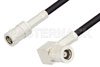 SMB Plug to SMB Plug Right Angle Cable Using PE-B100 Coax