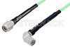 TNC Male to TNC Male Right Angle Low Loss Test Cable Using PE-P142LL Coax with HeatShrink, LF Solder, RoHS