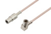75 Ohm Mini SMB Plug to 75 Ohm Mini SMB Plug Right Angle Cable Using 75 Ohm RG179 Coax