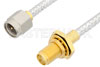 SMA Male to SMA Female Bulkhead Cable Using PE-SR402FL Coax, RoHS