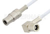 75 Ohm Mini SMB Plug to 75 Ohm Mini SMB Plug Right Angle Cable Using 75 Ohm RG187 Coax