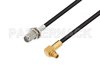 SMA Female Bulkhead to MMCX Plug Right Angle Cable Using RG174 Coax