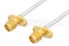 SMA Female 2 Hole Flange to SMA Female 2 Hole Flange Cable Using PE-SR402FL Coax, RoHS