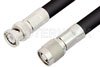 Reverse Polarity TNC Male to BNC Male Cable Using RG213 Coax, RoHS