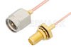 SMA Male to SMA Female Bulkhead Cable Using PE-047SR Coax, RoHS