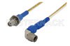 SMA Male Right Angle to SMA Female Bulkhead Precision Cable 60 Inch Length Using 150 Series Coax, RoHS