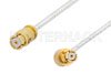 SMP Female to SMP Female Right Angle Cable Using PE-SR047FL Coax