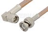 SMA Male Right Angle to BNC Male Cable Using RG400 Coax, RoHS