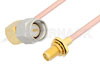 SMA Male Right Angle to SMA Female Bulkhead Cable Using RG402 Coax