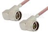 N Male Right Angle to N Male Right Angle Cable Using RG142 Coax, RoHS
