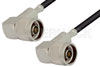 N Male Right Angle to N Male Right Angle Cable Using RG58 Coax