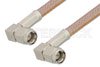 SMA Male Right Angle to SMA Male Right Angle Cable Using RG400 Coax, RoHS