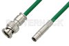 75 Ohm Mini SMB Plug to 75 Ohm BNC Male Cable Using 75 Ohm PE-B159-GR Green Coax