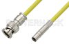 75 Ohm Mini SMB Plug to 75 Ohm BNC Male Cable Using 75 Ohm PE-B159-YW Yellow Coax