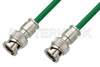 75 Ohm BNC Male to 75 Ohm BNC Male Cable Using 75 Ohm PE-B159-GR Green Coax